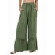 thumbnail image 2 of Pantalones Palazzo de Cintura Alta y Pierna para Mujer, Estilo , con Encaje, Holgados, Color Verde , Talla M, 2 of 6