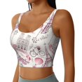 thumbnail image 2 of Pofeuu Romantic Travel In Paris Print Sports Bra for Women Sexy Vest Yoga Running Gym Fitness Crop Bras Tops-Large, 2 of 8