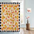 thumbnail image 5 of Fall Shower Curtain Maple Leaf Shower Curtains for Bathroom Buffalo Plaid Wood Grain Bath Curtains Sets for Autumn Thanksgiving Seasonal Bathroom Decor Polyester Fabric Waterproof 84 x 72 in, 5 of 6