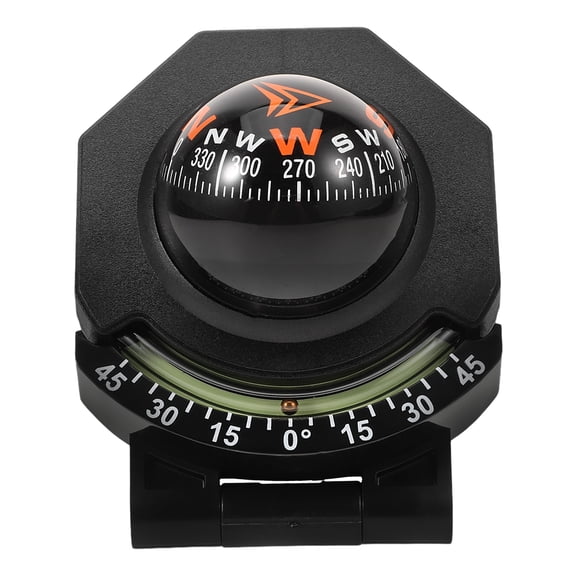 OFFIGAM Black Marine Compass with Foldable Inclinometer for Boat and Car Dash Mount Navigation