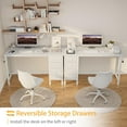 thumbnail image 5 of 47 inch Desk Fabric Drawers - White Office Vanity Modern Cute PC Writing White Desk with Storage for Bedroom Home Office Computer Desks for Girls Teens Childrens, 5 of 8