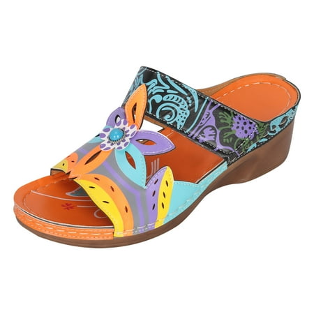 

Sandalias para Mujer Elegantes Women Premium Orthopedic Open Toe Sandals Retro Anti-Slip Summer Casual Sandals
