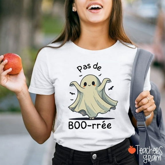 Ballerina Ghost Dance Teacher T-Shirt, Funny Halloween Teacher Shirt, Spooky Season Classroom Tee, Fall Shirt