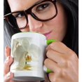 thumbnail image 2 of 3drose, White Orchid Flower in Water Reflection, 11oz Two-tone Green Mug, 2 of 6