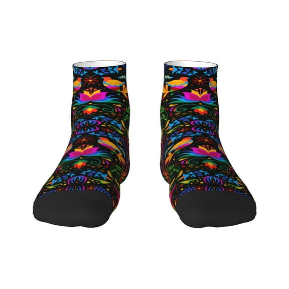 Pofeuu Mexican Flower Traditional1 Print 30cm Socks, Adult Running Hiking Socks for Youth and Adult