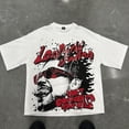thumbnail image 2 of Camiseta holgada de manga corta con estampado de gran tamaño y cuello redondo de estilo hip-hop americano de alta calle de gran venta Y2K Harajuku Goth rock, 2 of 5