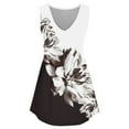 thumbnail image 4 of Patlollav Women Summer Sexy Fold Print Regular Lace Sleeveless V Neck Button Tops, 4 of 6