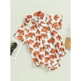 thumbnail image 3 of Wassery Baby Boy Summer Romper Shirt 3 6 12 18 Months Infant Boys Short Sleeve Button Down Cow Print Bodysuit Western Clothes, 3 of 8