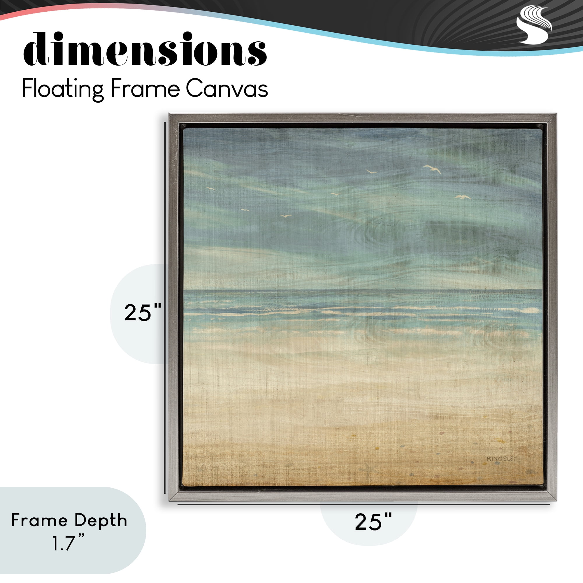 Stupell Industries Moody Coastal Days Gray Framed Floater Canvas Wall Art, design by Dan Meneely