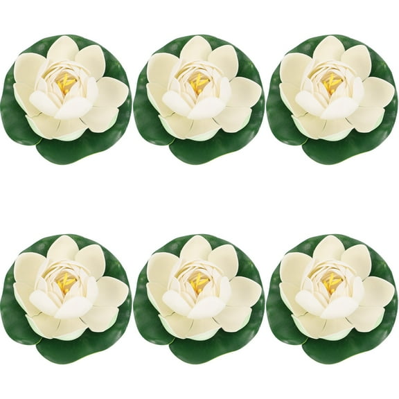 6 Pcs Simulation Lotus Leaf Floating Solar Fountains for Ponds