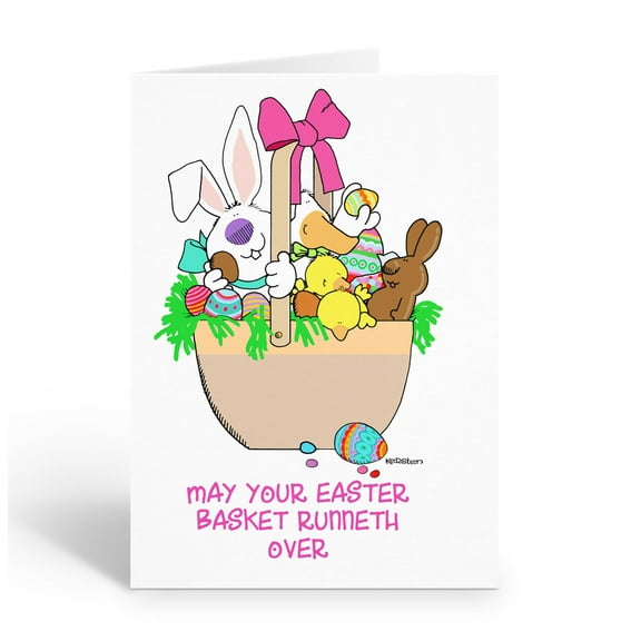 Stonehouse Collection | Funny Easter Greeting Card | Overflowing Easter Basket H