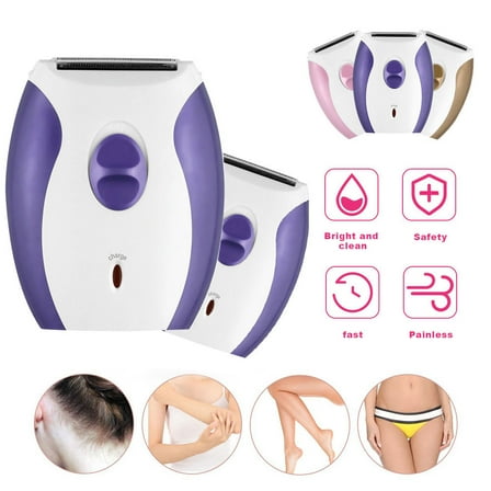 LNGOOR Epilator for Women, Hair Removal Epilator with Epilator Head, Electric Cordless Hair Shaver Portable Painless Epilator Hair Removal for Face Bikini Trimmer Ladies & Men Purple