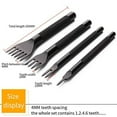 thumbnail image 2 of 4pcs Alloy Stainless Steel Leather Craft Diamond Chisel Hole Punch Set for DIY Leather Crafting Precision 4mm & 1/2/4/6 Prong, 2 of 13