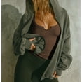thumbnail image 4 of Women'S Casual Basic Long Sleeve Round Neck Slim Fitting Ribbed Knit Tops Coffee M, 4 of 9