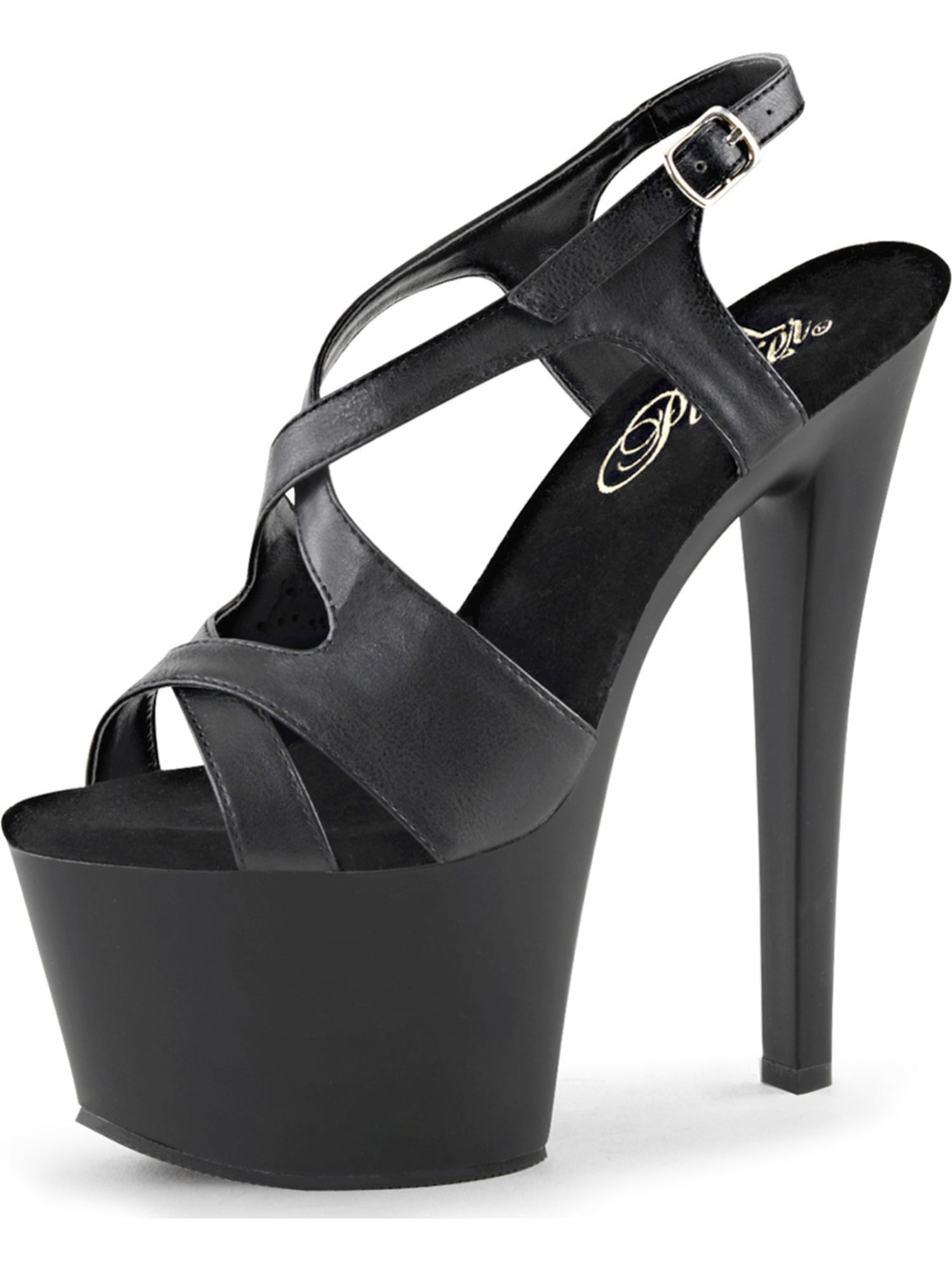 black platform slingback heels