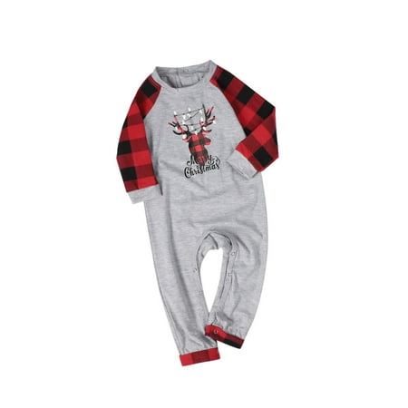 

Christmas Pajamas for Family Parent-Child Outfit Winter Fall Matching Holiday Sleepwear Letter Plaid Printed Long Sleeve Tee Bottom Loungewear Pajama Sets