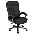 thumbnail image 1 of Scranton & Co Leather High Back Pillow Top Executive Office Chair in Black, 1 of 8