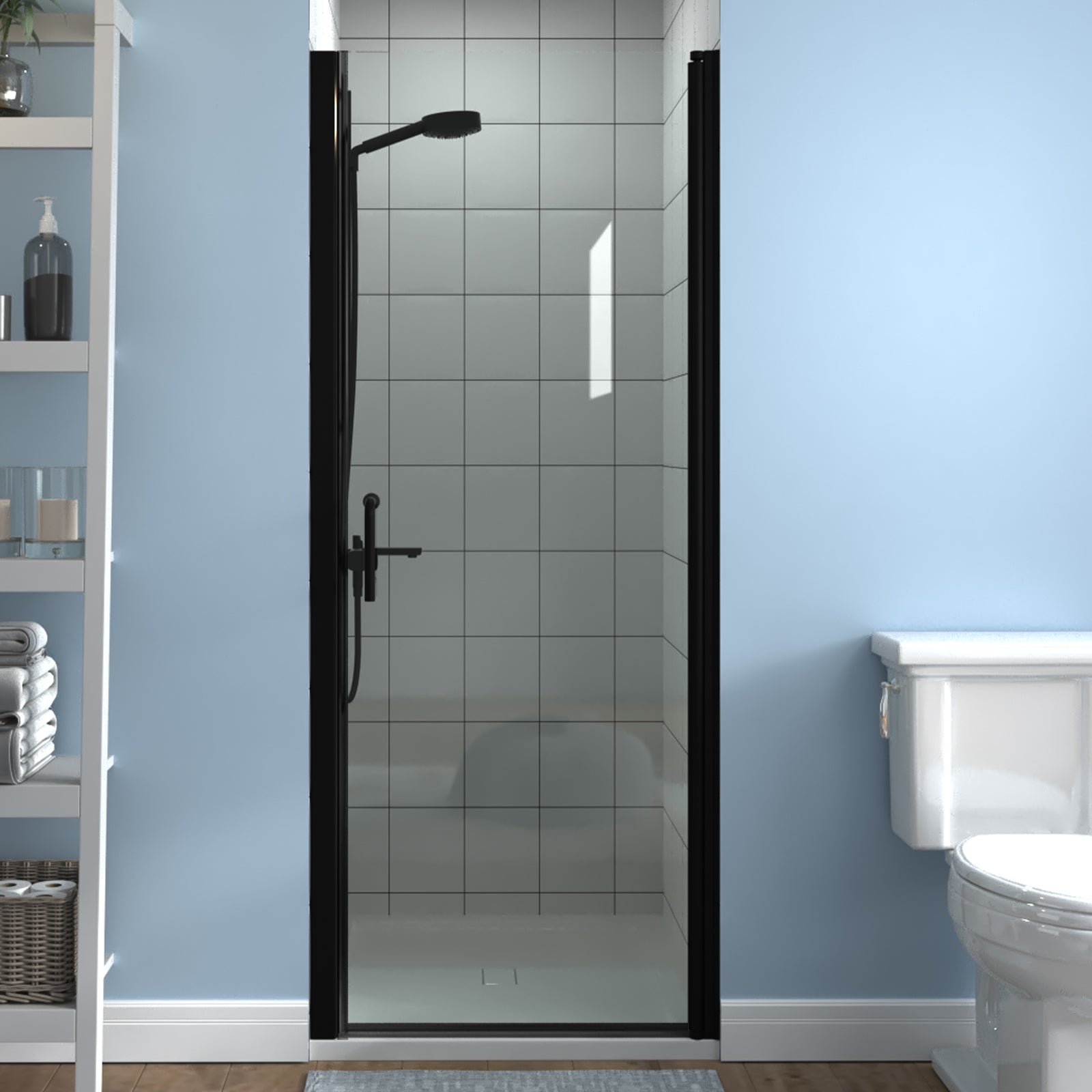 ExBrite 3031.5 in. W x 72 in. H Pivot Shower Door Frameless Matte