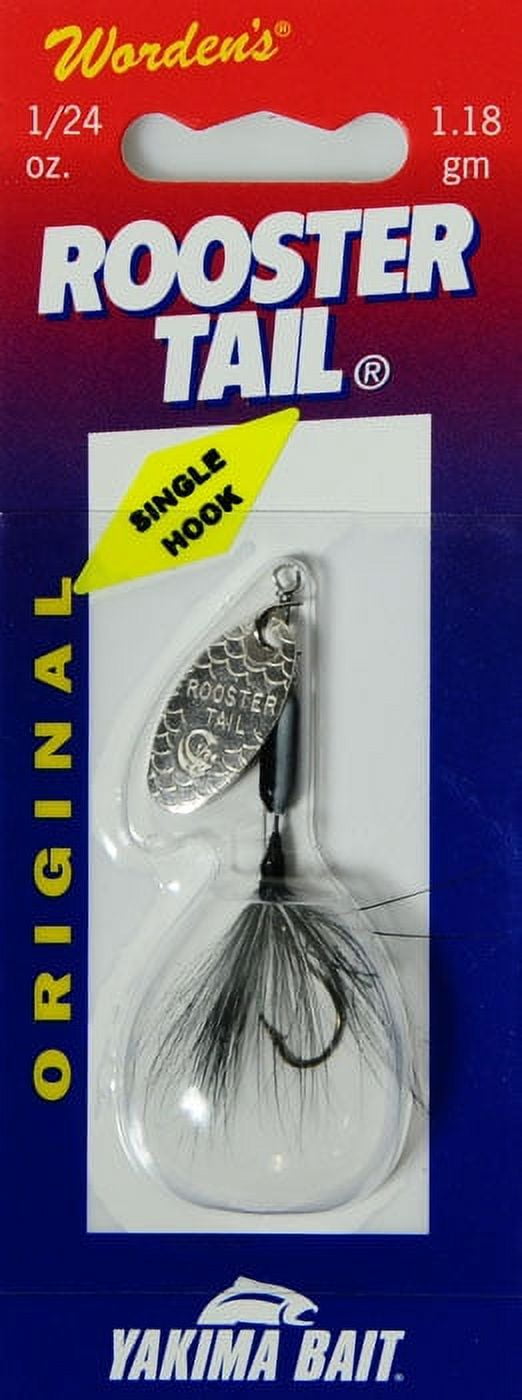 Yakima Bait Worden's Original UV Coated Single Hook Rooster Tail, Inline  Spinnerbait Fishing Lure, Skunk, 1/24 oz.