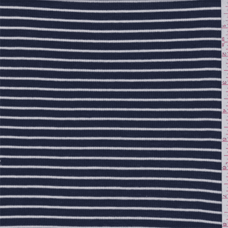 Navy/White Pinstripe Ribbed Jersey Knit, Fabric By the Yard - Walmart.com