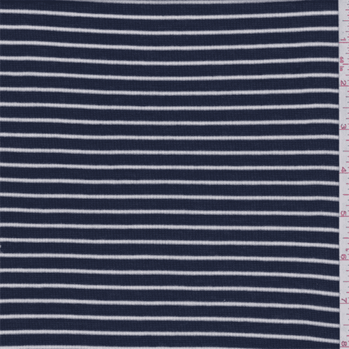 Navy/White Pinstripe Ribbed Jersey Knit, Fabric By the Yard - Walmart ...