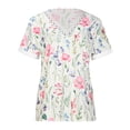 thumbnail image 4 of Patlollav Summer Saving Clearance Plus Size Womens V Neck Summer Gradient Print Regular Casual Short Sleeve Tops, 4 of 6