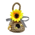 thumbnail image 2 of Adorno de girasol con forma de pequeña, tejido a mano, para colgar en colmena, con cuerda de yute, ideal para oficina, interior y jardín., 2 of 7