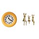 thumbnail image 1 of Reloj de madera silencioso contemporáneo y conjunto de figuras de conejos para cocina, comedor, dormitorio, escritorio, centro de mesa,, 1 of 8