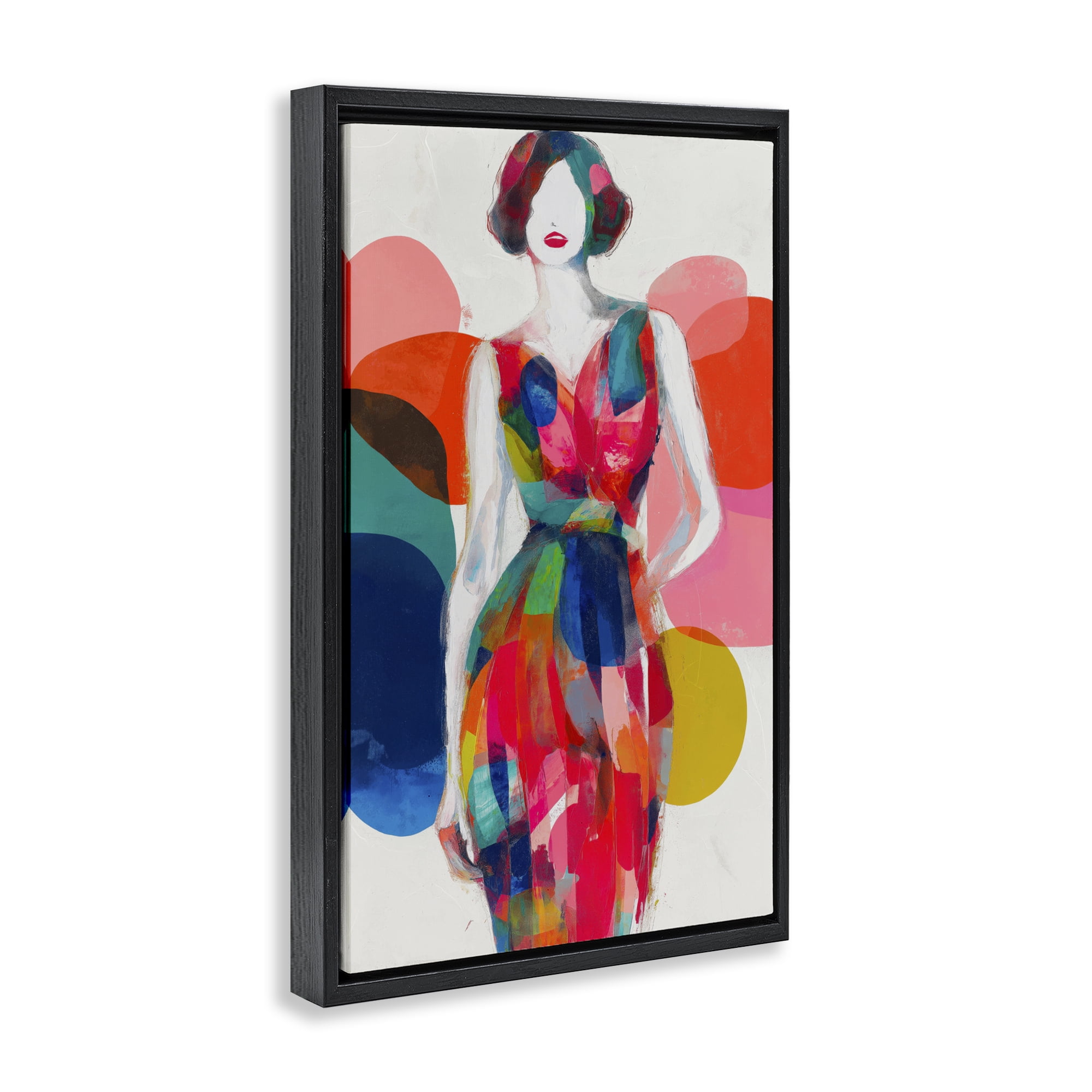 Stupell Industries Deco Fashion Woman Black Framed Floater Canvas Wall Art, design by Chromatic Storm Studio