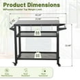 thumbnail image 7 of Witaxima 3-Shelf Outdoor Grill Table with Wheels, 42.24" x 21.65" x 32.67" BBQ Prep Cart for Blackstone Griddle, Rust-Proof Grey Metal Table with Propane Tank Hook & Tool Hooks, 7 of 7