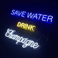 thumbnail image 2 of Handmadetneonsign Save Water Drink Champagne Neon Sign, Cocktail Wall Art Decor, Welcome Bar Club Wall Decor, 2 of 5