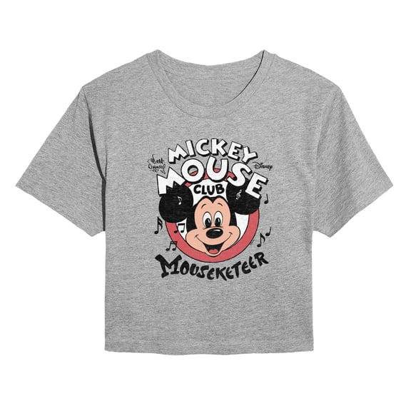 Disney - Mickey Mouse Club Member - Juniors Cropped Graphic T-Shirt