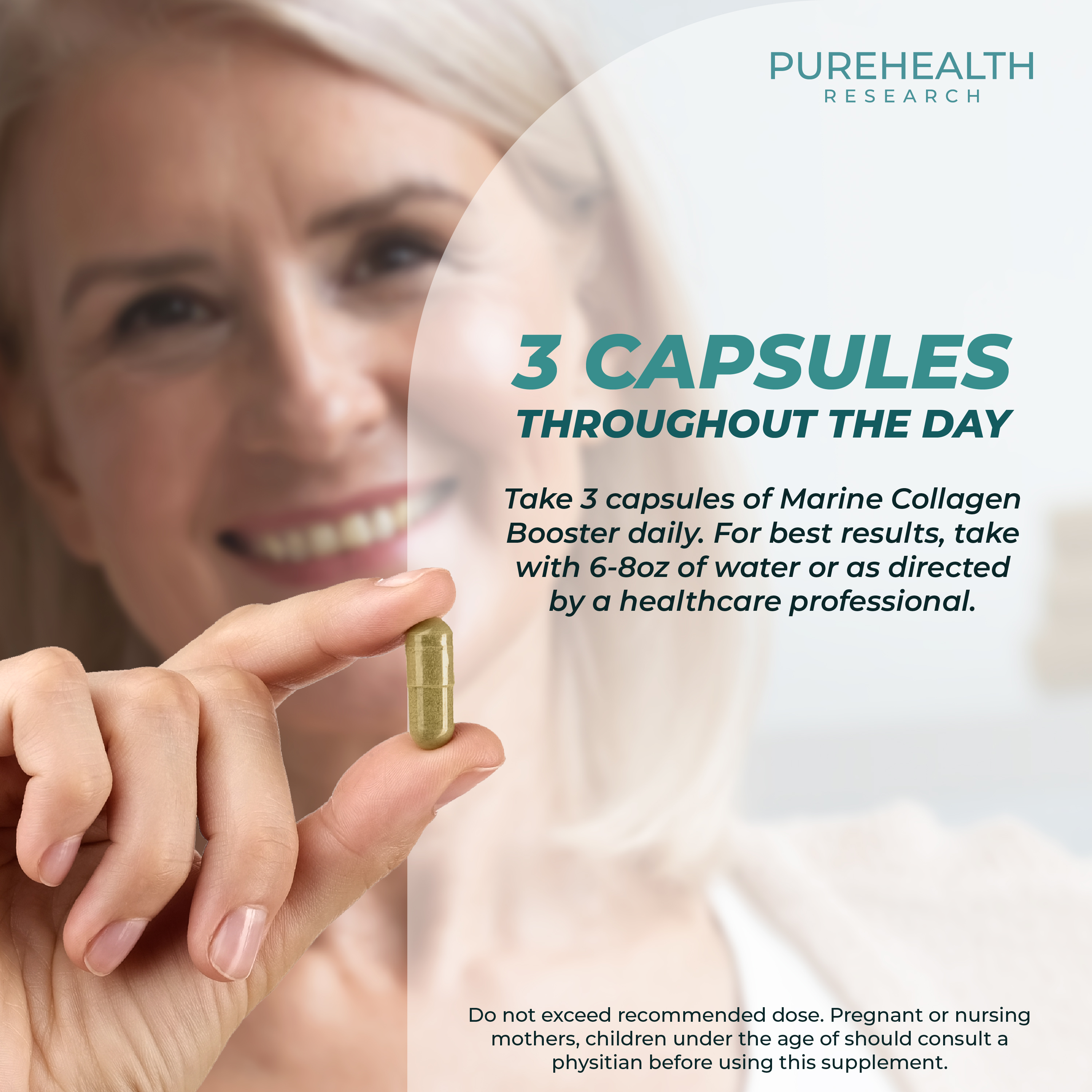 Marine Collagen and Hyaluronic Acid Supplements, Collagen Supplements With Hyaluronic Acid for Hair Skin Nails by PureHealth Research