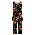thumbnail image 4 of Pj Sets for Women Sale Womens Sleeveless Tank Pajama Set Floral Print Outfits for Women 2 Piece Summer Sets, 4 of 5