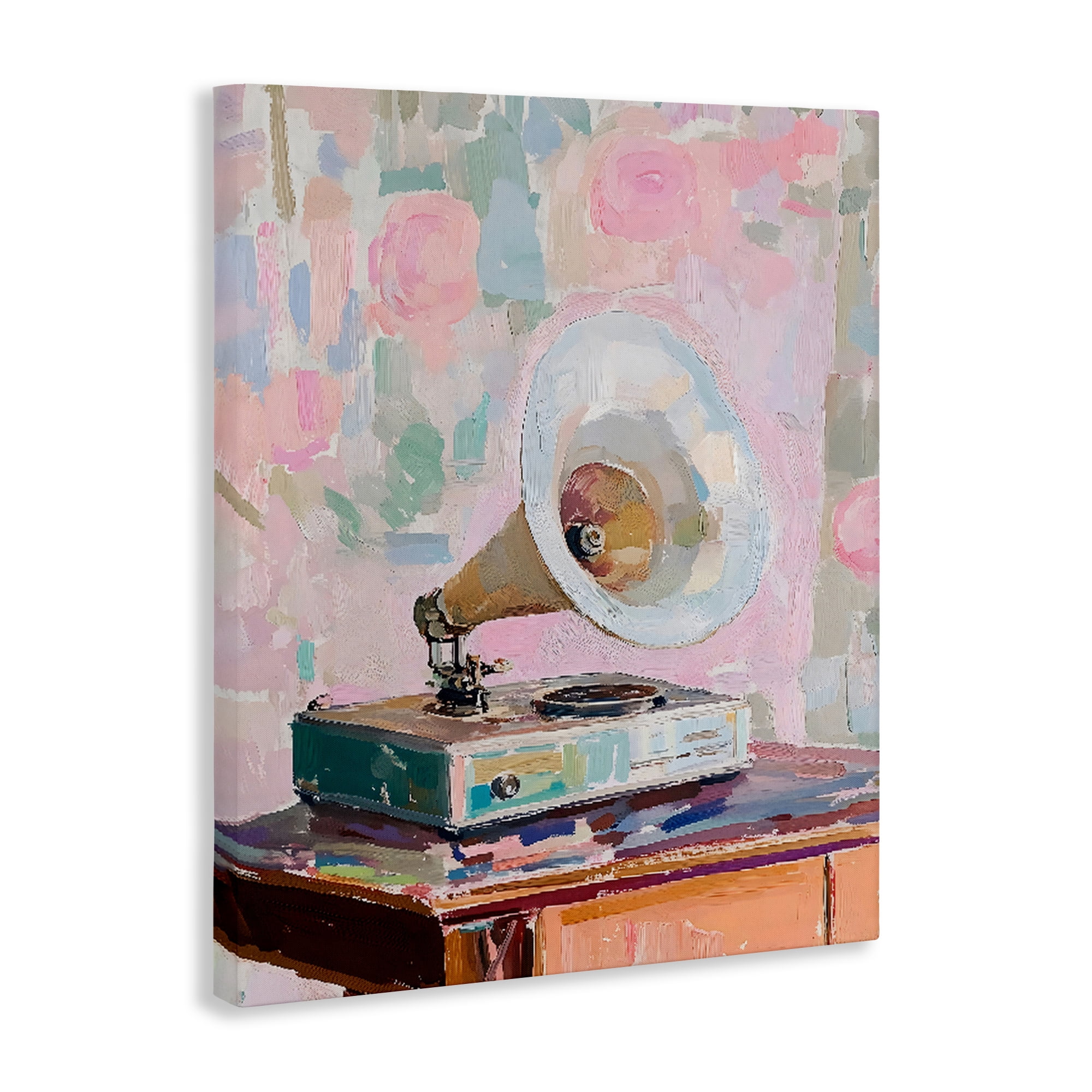 Stupell Industries Vintage Gramophone in Soft Pastels Canvas Wall Art, design by The Prints Vibe