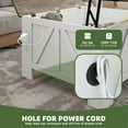 thumbnail image 3 of Uforic White Rustic Lift-Top Coffee Table with Storage, Power Outlets & USB Ports for Living Spaces, Bedrooms, and Home Workspaces, 3 of 9