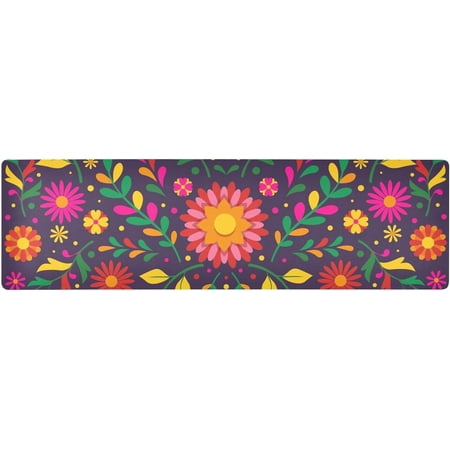 

Hyjoy Mexican Colorful Flower Traditional Pattern Heat Resistant Table Trivet for Hot Pots Pans Dishes Table Runner Long Trivets Protectors for Table and Countertop