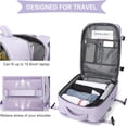 thumbnail image 4 of Mochila Viaje Cabina Avion 40x20x25 Mujer Ryanair Maleta para Cabina de avion Equipaje de Mano 45x36x20 Easyjet Mochila de Senderismo Mochila para Portatil Impermeable hombre con Cargador USB(Púrpura), 4 of 6