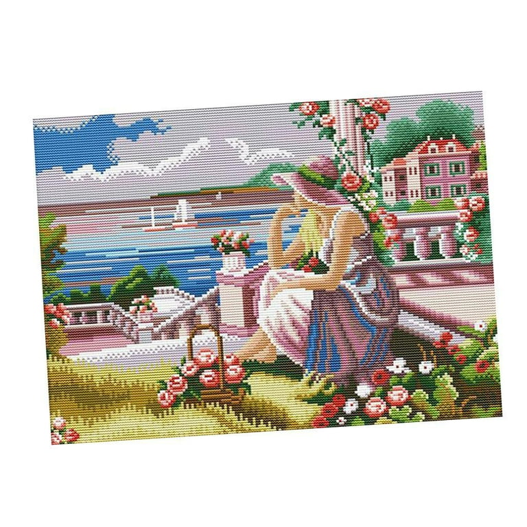 Stamped Cross Stitch Kits-Cartoon Counted Cross Stitch Kits for Beginners  Adults Needlepoint Cross-Stitch Patterns Dimensions Needlecrafts Embroidery