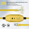 3 FT Automatic GFCI Extension Cord Outdoor, 12/3 Gauge Extension Cord