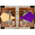thumbnail image 5 of Ruvanti Cloth Napkins Set of 12, 18x18 Napkins Cloth Washable, Soft, Durable, Absorbent, Cotton Blend. Table Dinner Napkins Cloth for Hotel, Lunch, Restaurant, Wedding Parties - Purple & Ivory Gold, 5 of 9