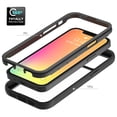 thumbnail image 3 of iPhone 13 Mini Case, TECHCIRCLE 2 in 1 Slim Hybrid Shockproof Rubber Flexible Bumper Transparent Matte Anti-Slip Cover Protective Case for iPhone 13 Mini 2021, Black, 3 of 6
