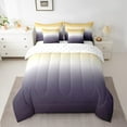 thumbnail image 2 of YST Ensemble de Literie Ombré 7 Pcs Format Grand Dégradé Coloré Couette en Duvet Moderne Abstrait Courtepointe Insert de Duvet Doux Chaud Léger Ensemble de Courtepointe, 2 of 5