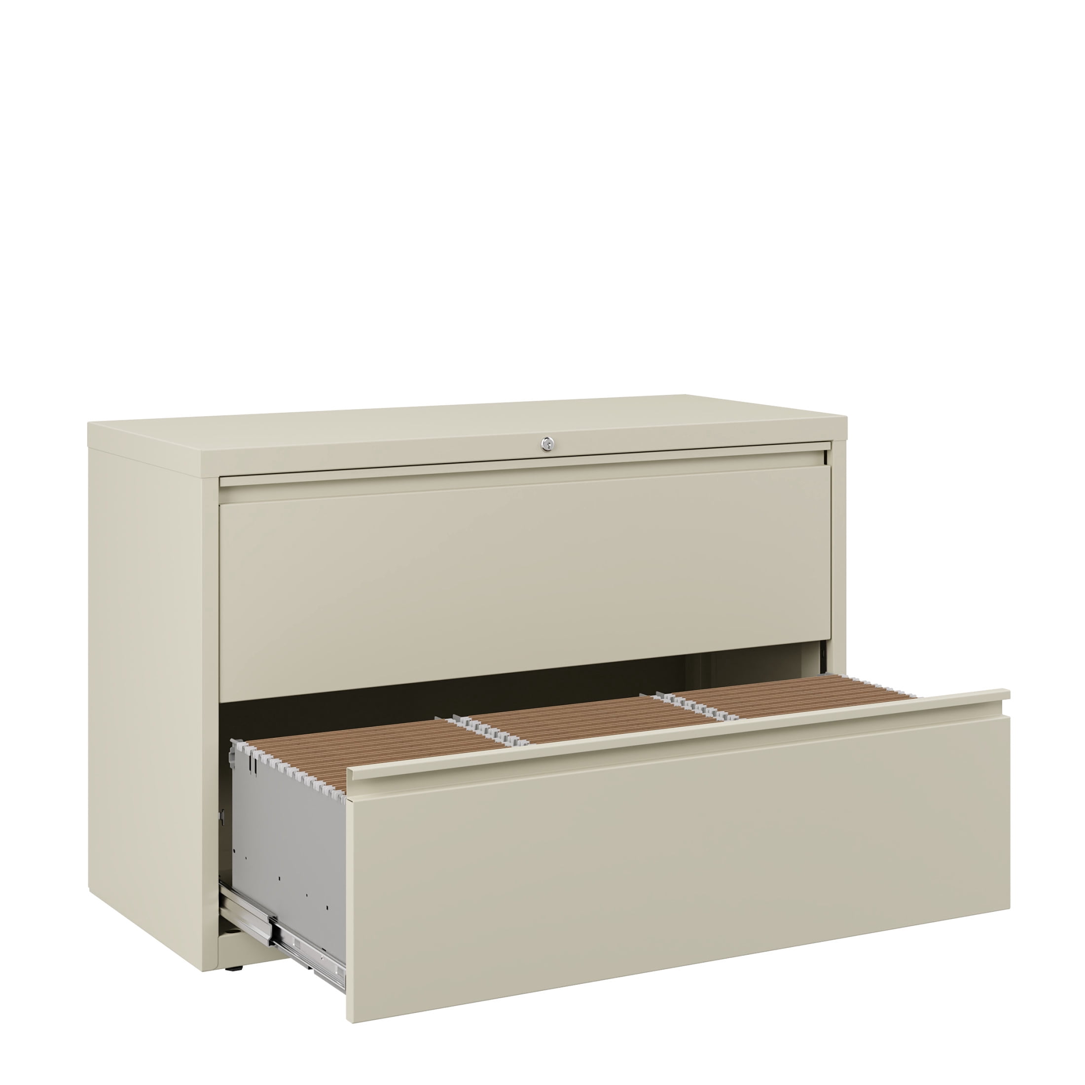 Hirsh 42 Inch Wide 2 Drawer Metal Lateral File Cabinet for Home and Office, Holds Letter, Legal and A4 Hanging Folders, Putty