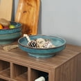 thumbnail image 3 of Ceramic Fruit Bowl for Kitchen Counter,Decorative Pedestal Bowl for Table Countertop,Large Footed Serving Bowl,10.2 Inch (Blue), 3 of 6
