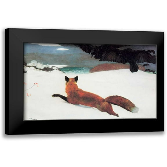 Homer, Winslow 14x10 Black Modern Framed Museum Art Print Titled - Fox Hunt