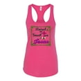 thumbnail image 2 of Wild Bobby, Raised On Sweet Tea & Jesus, Inspirational Christian, Women Racerback Tank Top, Raspberry, Small, 2 of 5