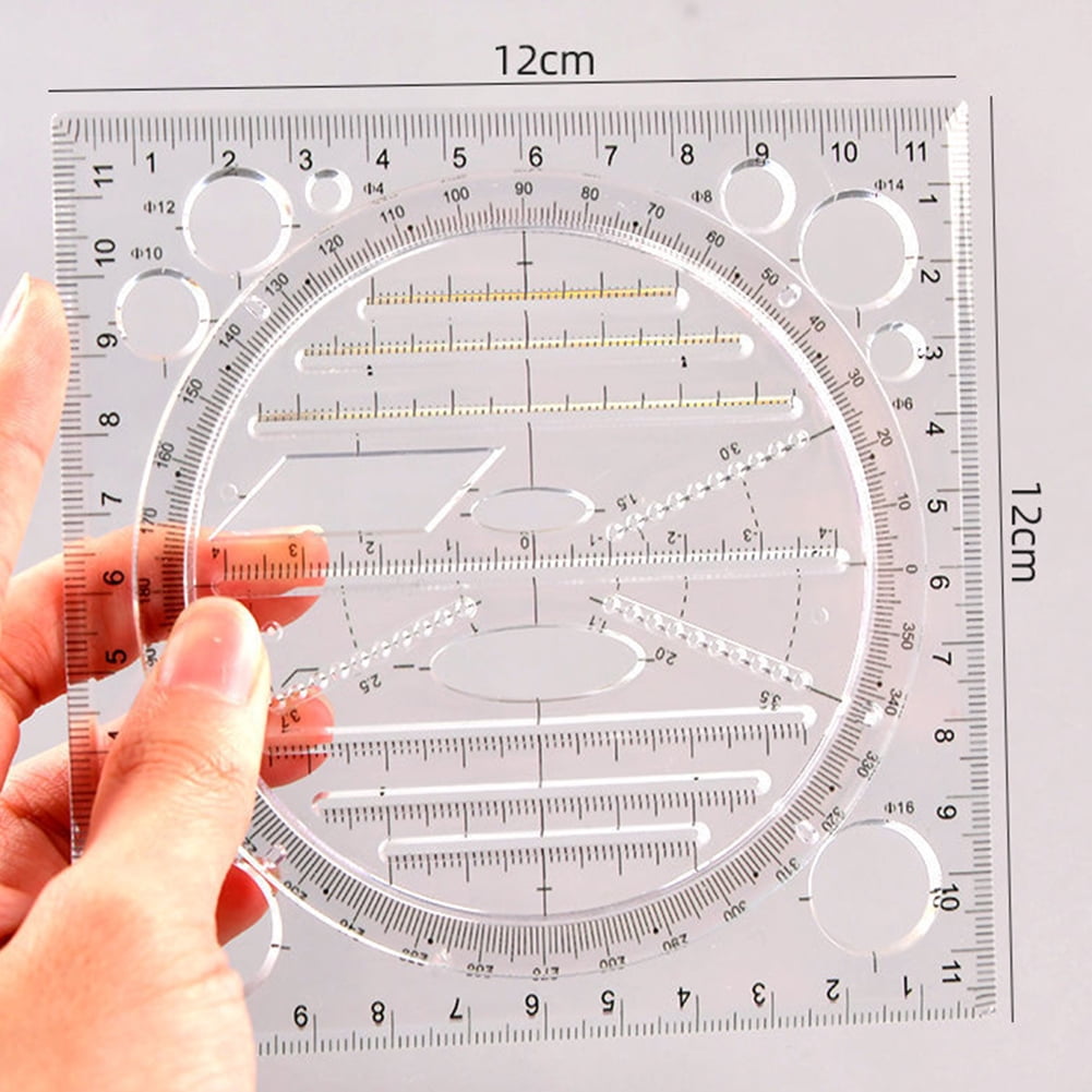 Multifunction Rotatable Fast Drawing Template Ruler Math Stereo Geometric  Ellipse Circle For Art Design Drafting Measuring Tool