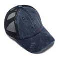 thumbnail image 2 of HNMKIU Basic Adjustable Mens Baseball Hats Ponytail-Friendly Design with Quick-Drying Mesh for Casual and Sports Wear Navy,One Size, 2 of 3