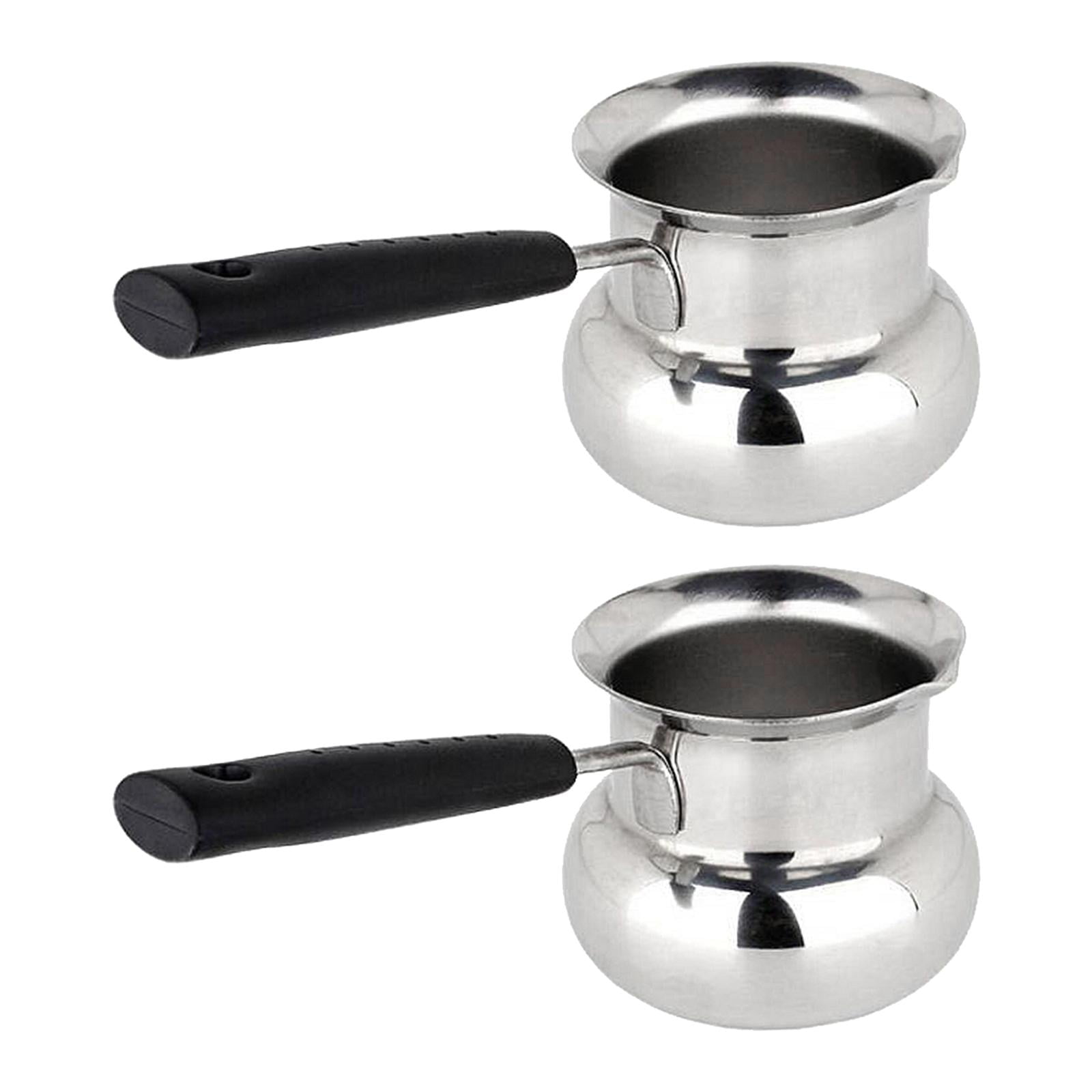 Fiocias Long Handle Wax Melting Pot DIY Candle Soap Melts Pot Metal Coffee Pitcher Latte 9ml